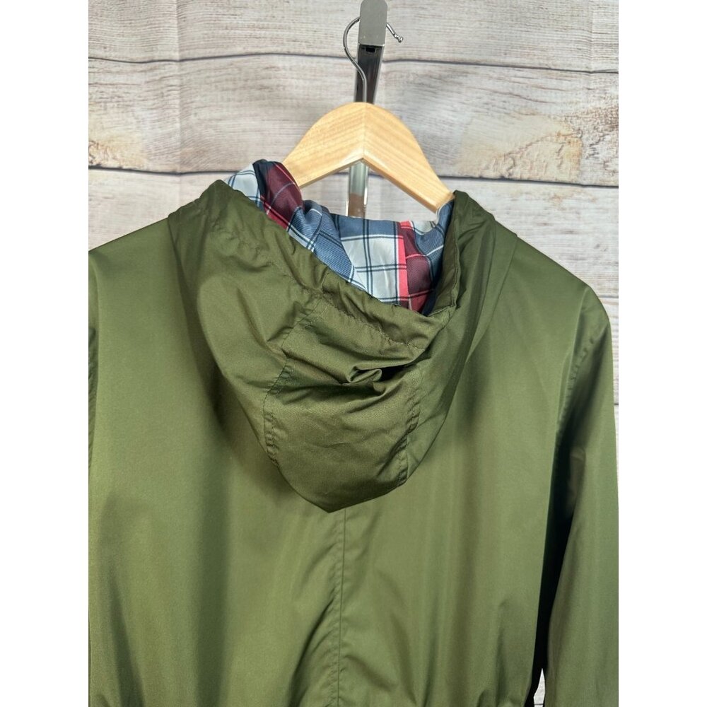 Time and Tru Women’s Green Windbreaker Jacket XL Hooded Zip Up Drawstring Waist - Picture 4 of 10